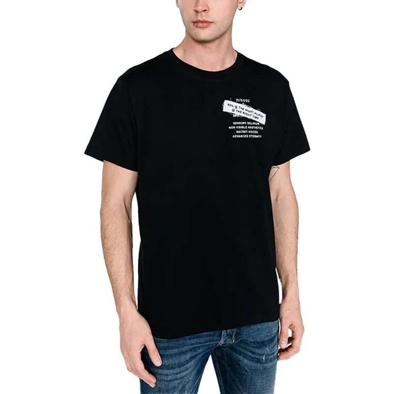 Diesel T Diego Wal Mens T Shirt Short Sleeves Crew Neck Black - Top ...