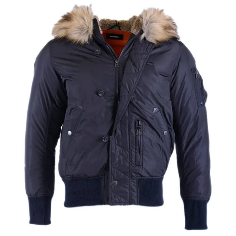 Mens puffer jacket with fur hood uk best sale