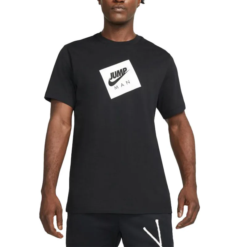 Nike Air Jordan Mens T Shirts Crew Neck Retro Jordan Tee Black Top Brand Outlet UK