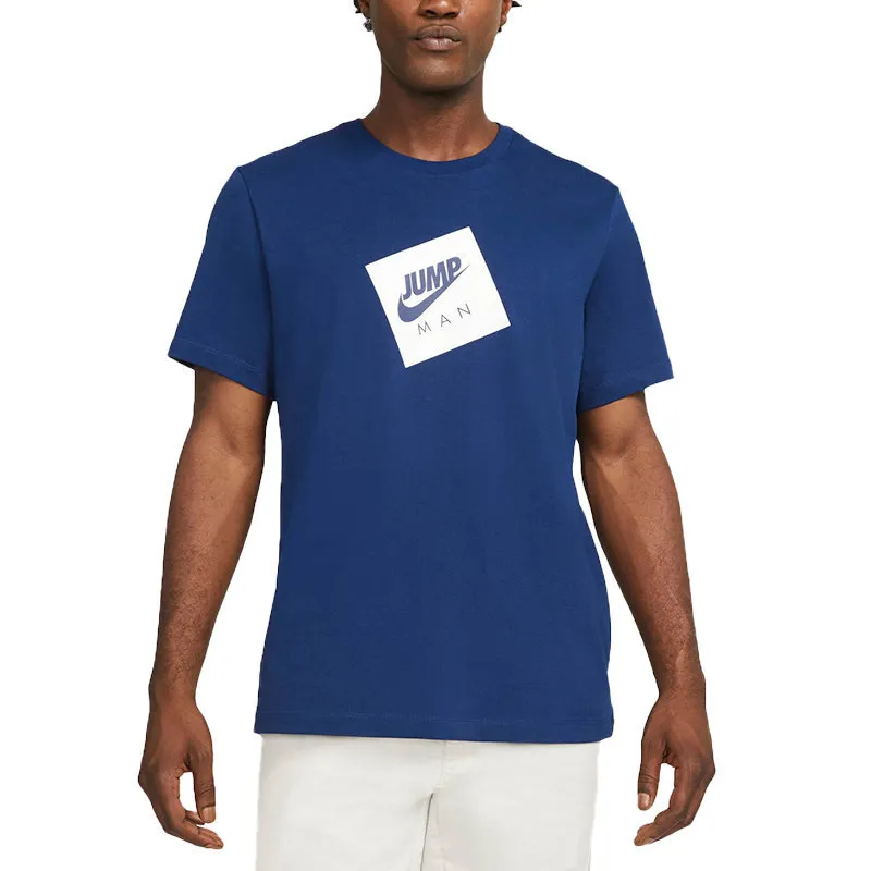 Nike Air Jordan Mens T Shirts Crew Neck Retro Jordan Tee Navy Top Brand Outlet UK