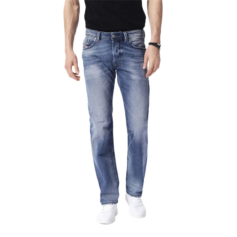 Diesel Larkee 0853p Mens Denim Jeans Regular Fit Faded Blue Top Brand Outlet UK