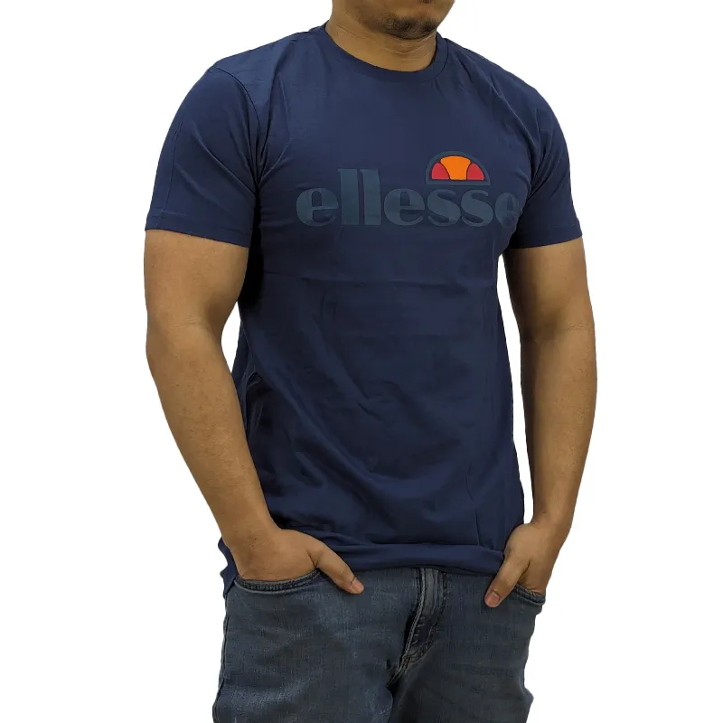 Ellesse Giniti Mens T Shirt Crew Neck Summer Tee Navy Top Brand Outlet UK