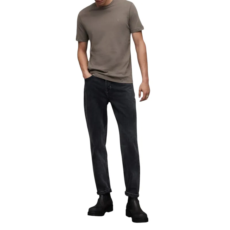 all saints mens t shirts tonic short sleeve rumskull plain casual dark grey0