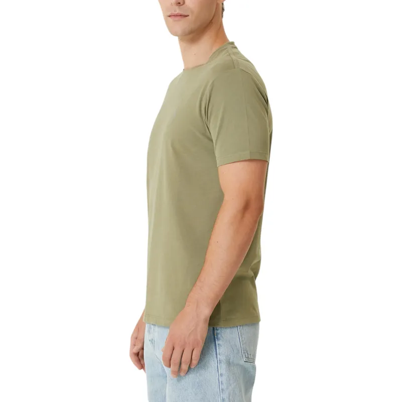 all saints mens t shirts tonic short sleeve rumskull plain casual light olive1