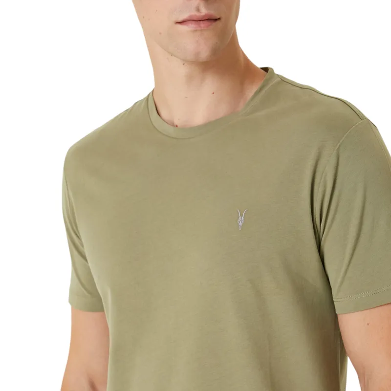 all saints mens t shirts tonic short sleeve rumskull plain casual light olive2