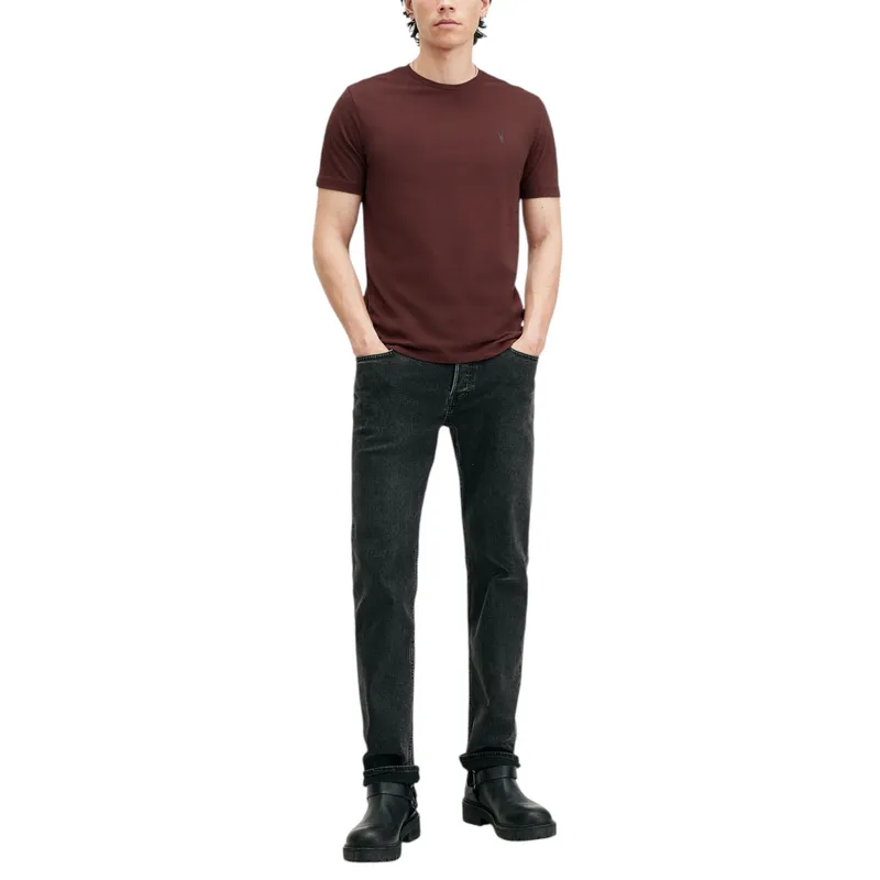 all saints mens t shirts tonic short sleeve rumskull plain casual maroon0