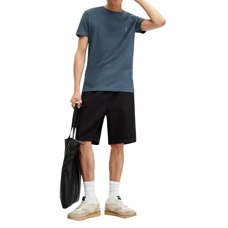 all saints mens t shirts tonic short sleeve rumskull plain casual teal blue0