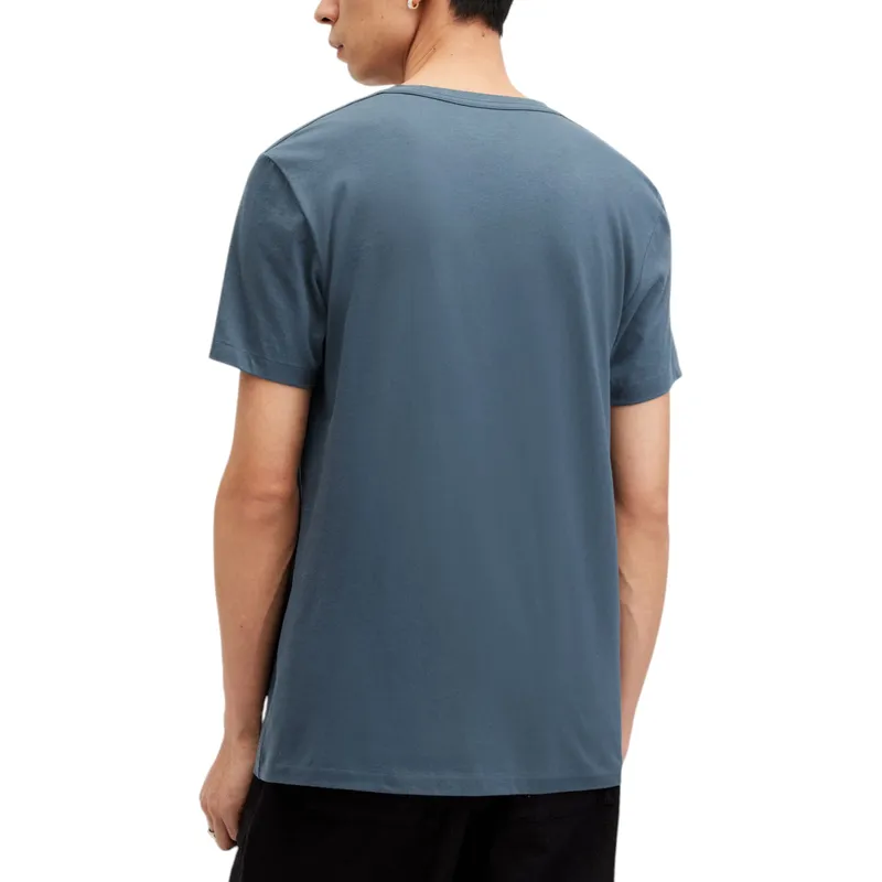 all saints mens t shirts tonic short sleeve rumskull plain casual teal blue2