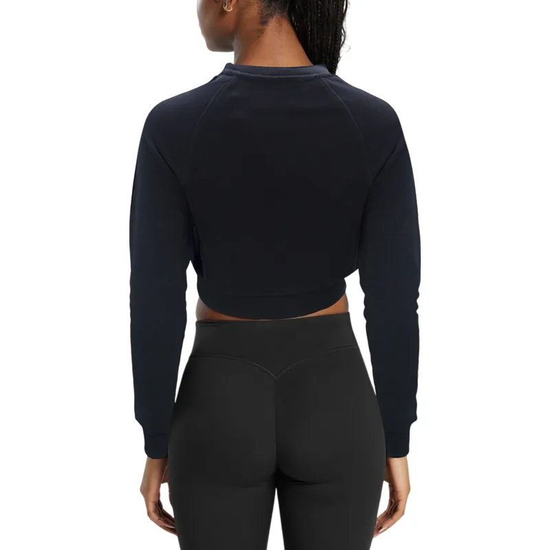baa womens crop top mesh fleece sweatshirt ladies cropped tops2
