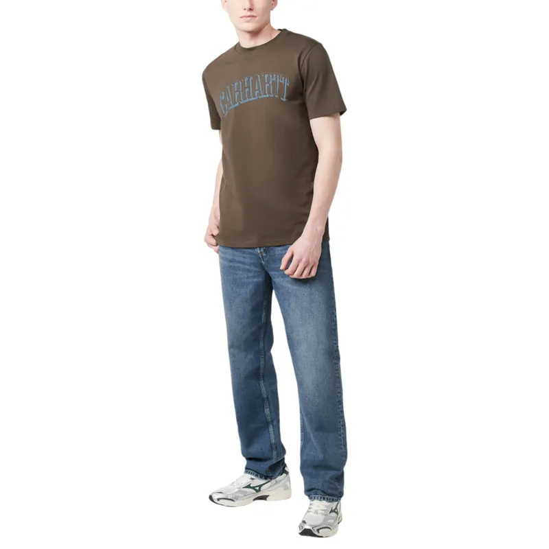 carhartt wip scrawl script mens t shirts brown0
