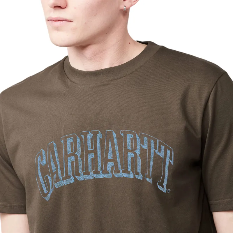 carhartt wip scrawl script mens t shirts brown3