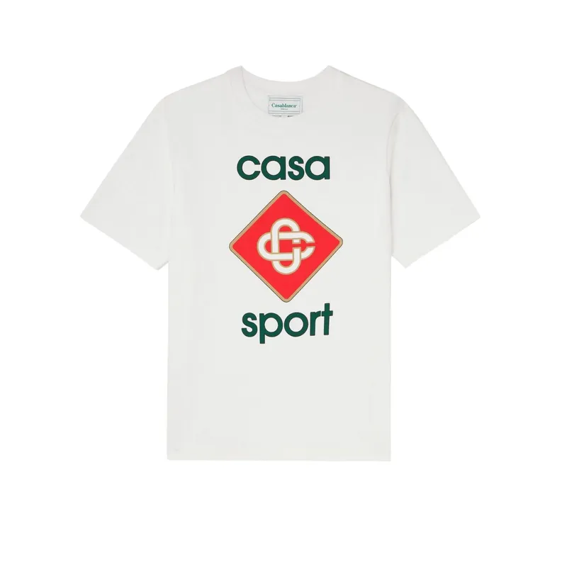 casablanca men t shirt casa sports logo printed short sleeve crew neck summer te3