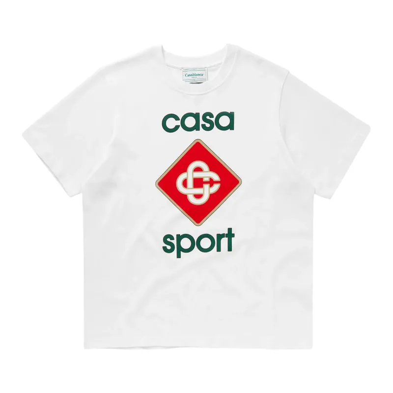 casablanca men t shirt casa sports logo printed short sleeve crew neck summer te4