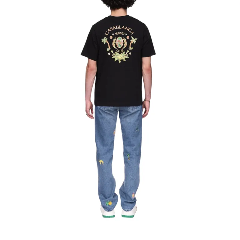 casablanca men t shirt joyaux d'afrique tennis club black top0