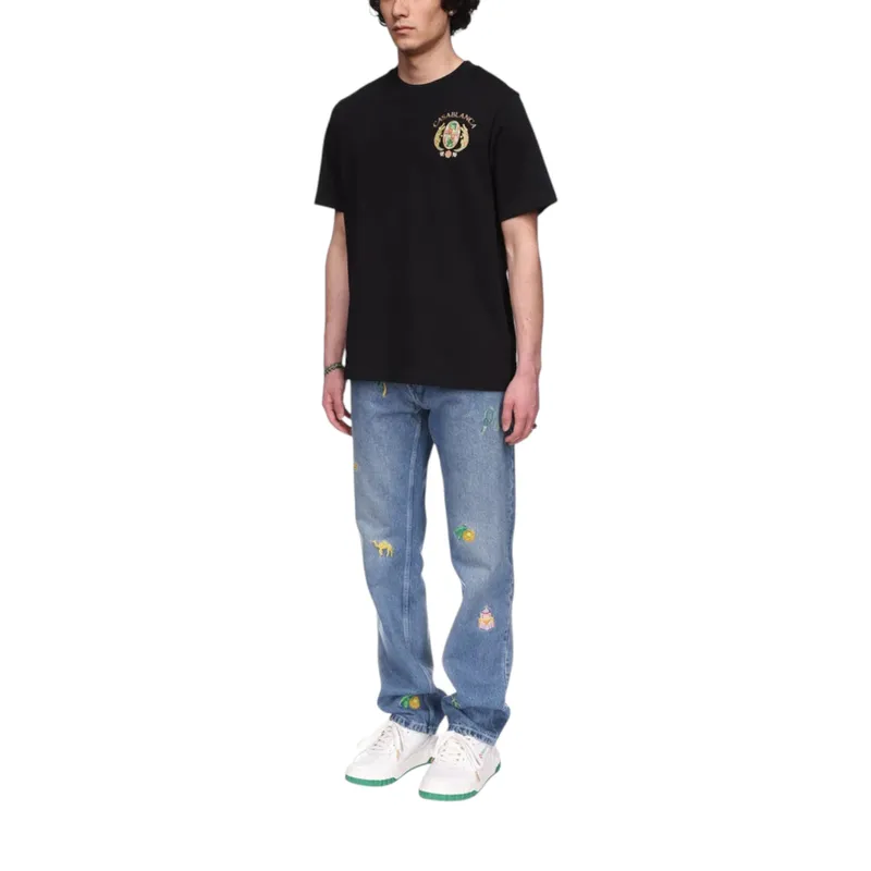 casablanca men t shirt joyaux d'afrique tennis club black top2