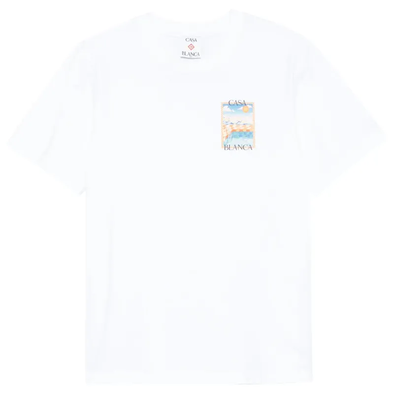 casablanca men t shirt surreal pool printed summer top1