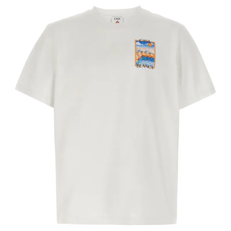 casablanca men t shirt surreal pool printed summer top3