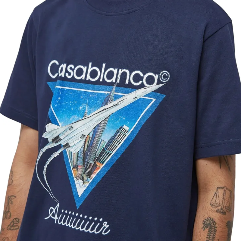 casablanca mens t shirt air printed short sleeve top1