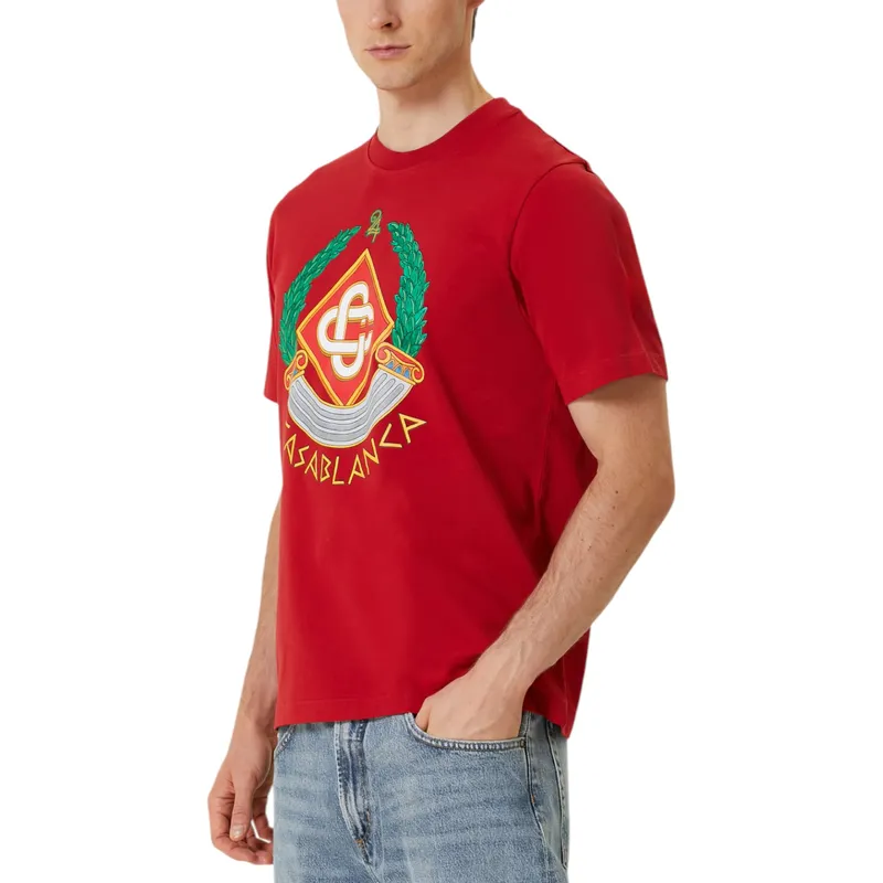 casablanca mens t shirts casa crest print casual cotton0