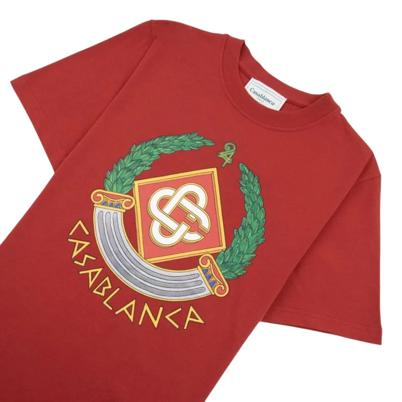 casablanca mens t shirts casa crest print casual cotton2