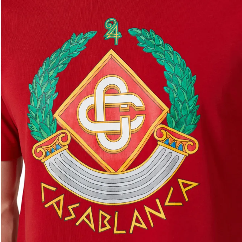 casablanca mens t shirts casa crest print casual cotton4