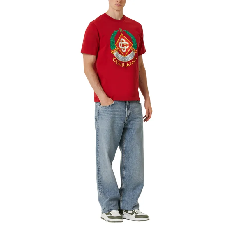 casablanca mens t shirts casa crest print casual cotton5