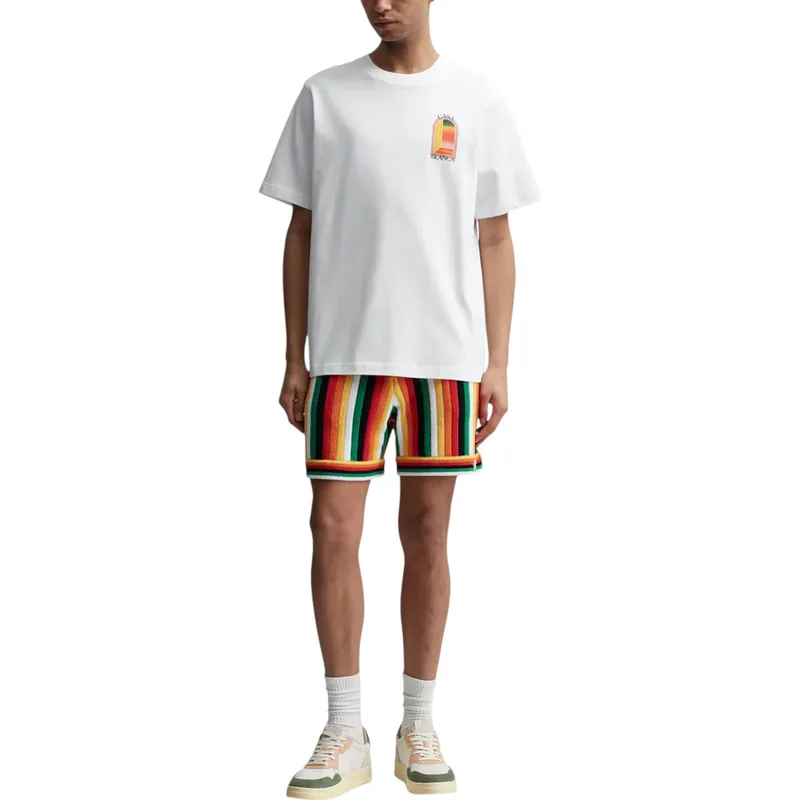casablanca mens t shirts gradient arch logo cotton tops0