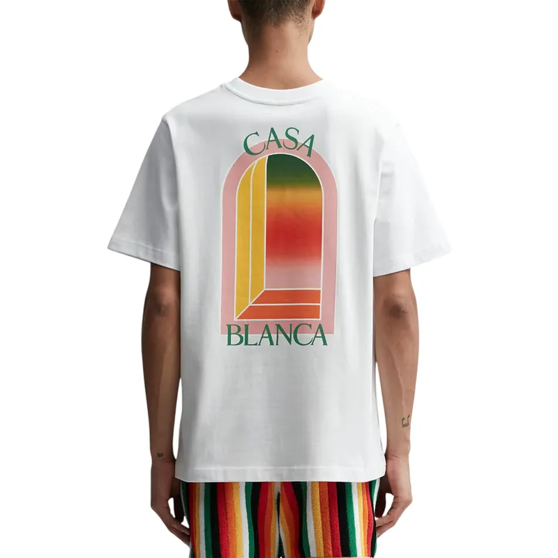casablanca mens t shirts gradient arch logo cotton tops1