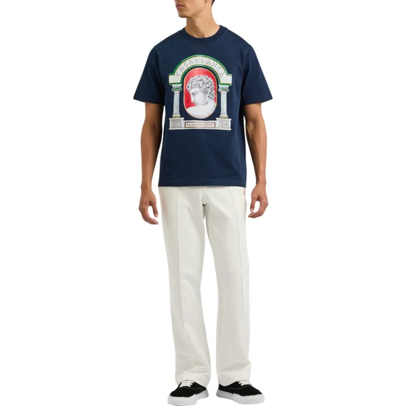 casablanca mens t shirts la medaille-print casual top0
