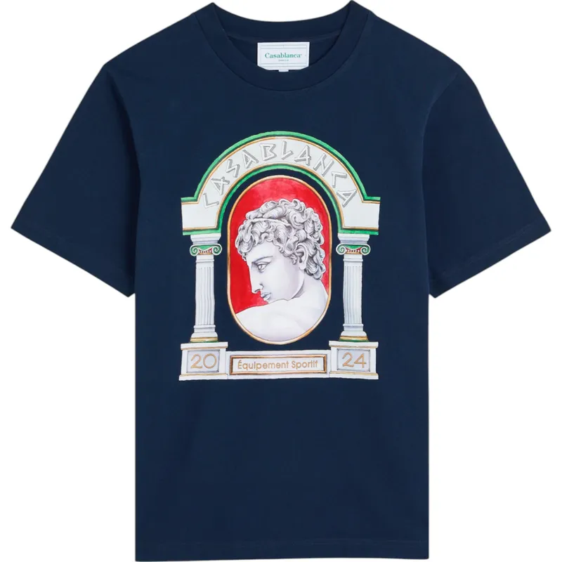 casablanca mens t shirts la medaille-print casual top1