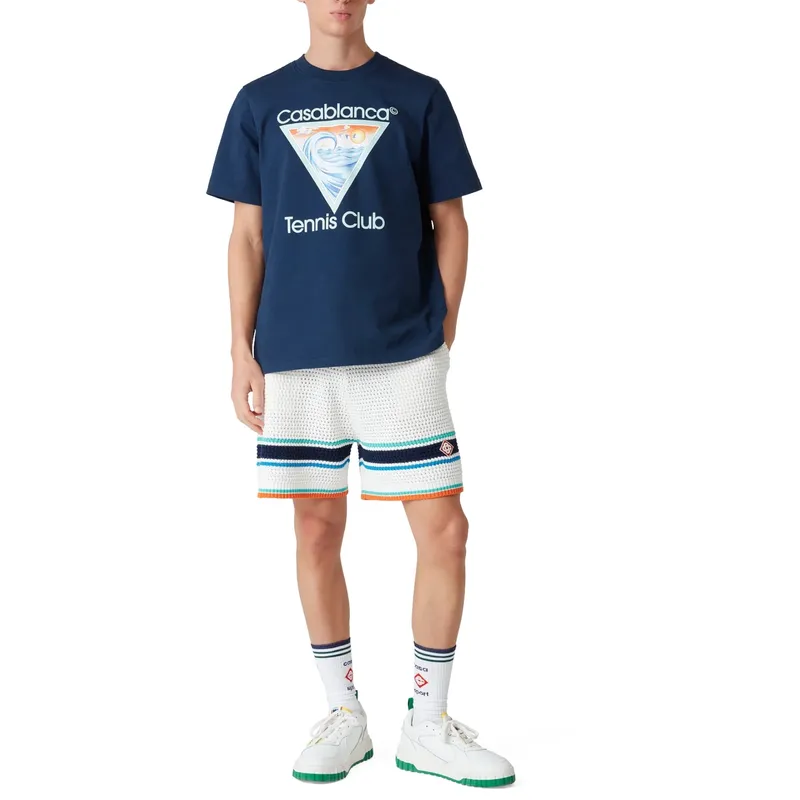casablanca mens t shirts tennis club tops navy0