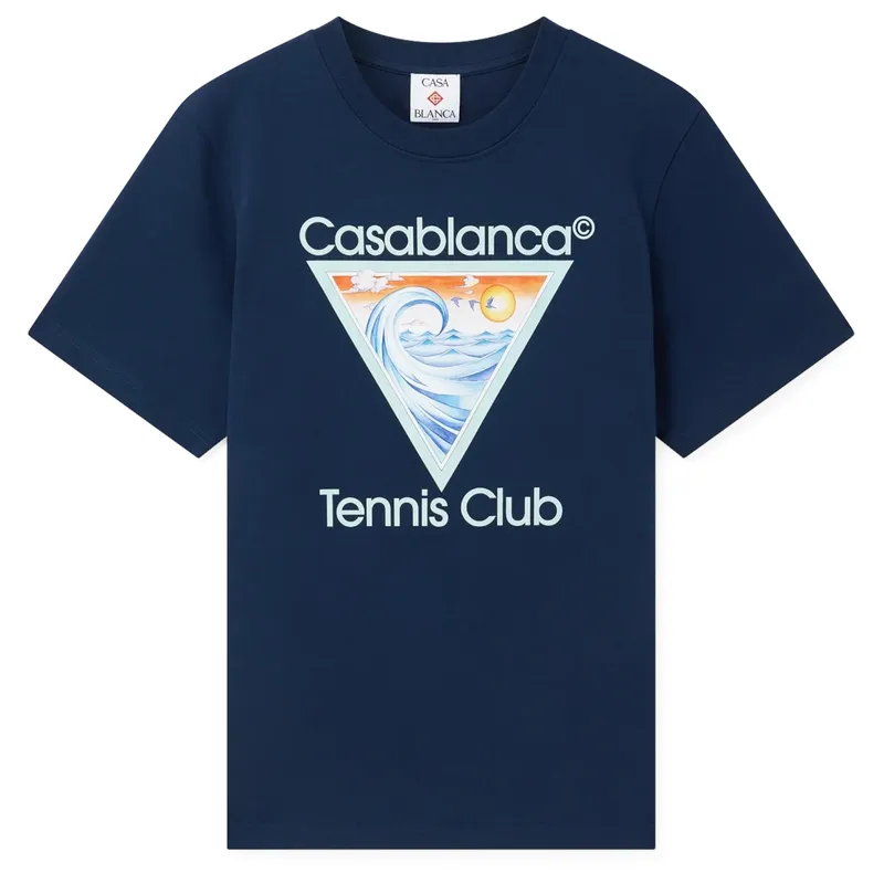 casablanca mens t shirts tennis club tops navy2