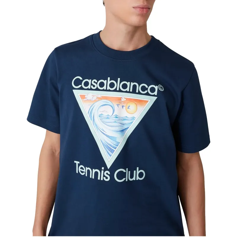 casablanca mens t shirts tennis club tops navy3