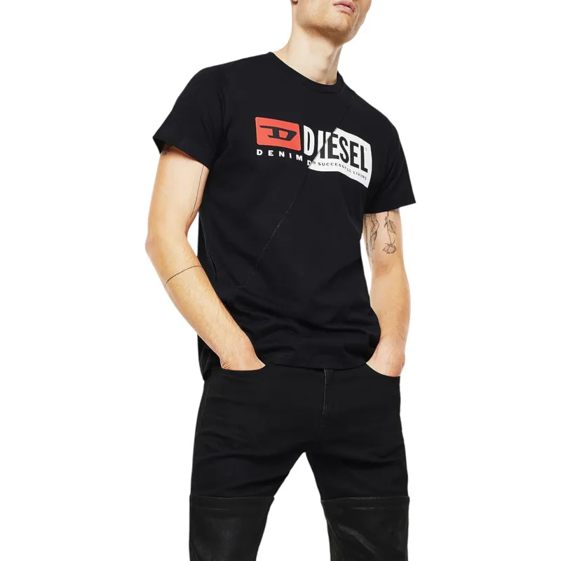 diesel t-diego-cuty logo mens t shirts black0