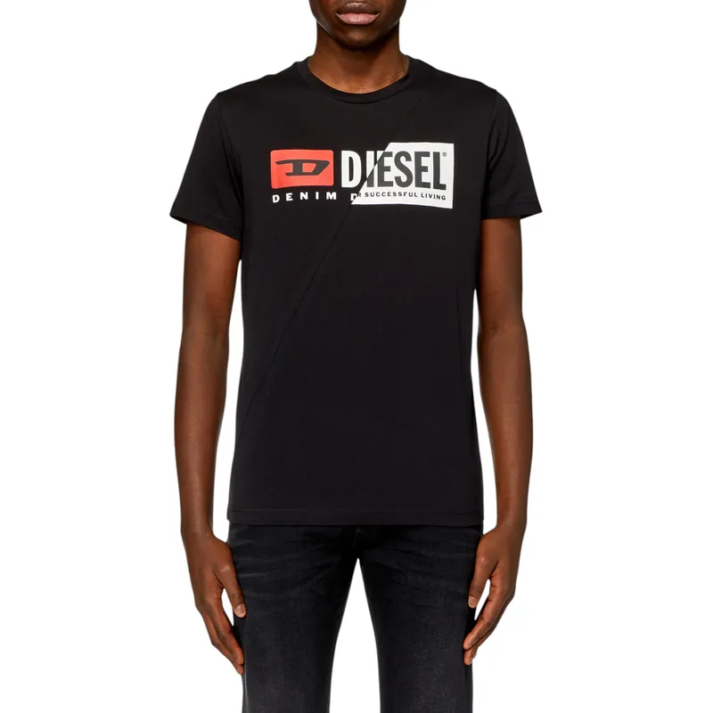 diesel t-diego-cuty logo mens t shirts black1