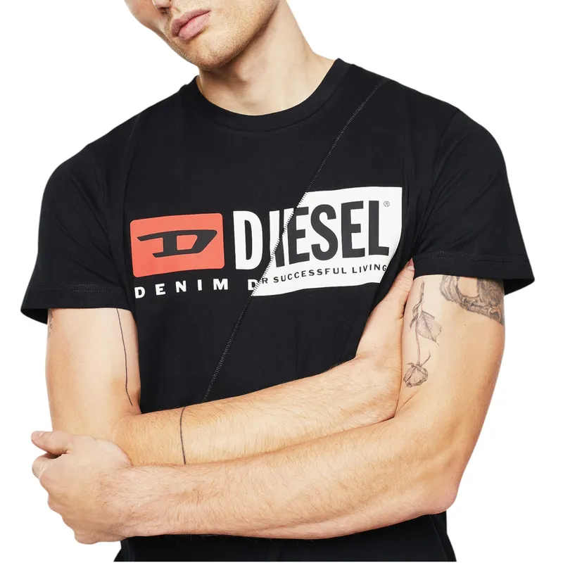 diesel t-diego-cuty logo mens t shirts black3