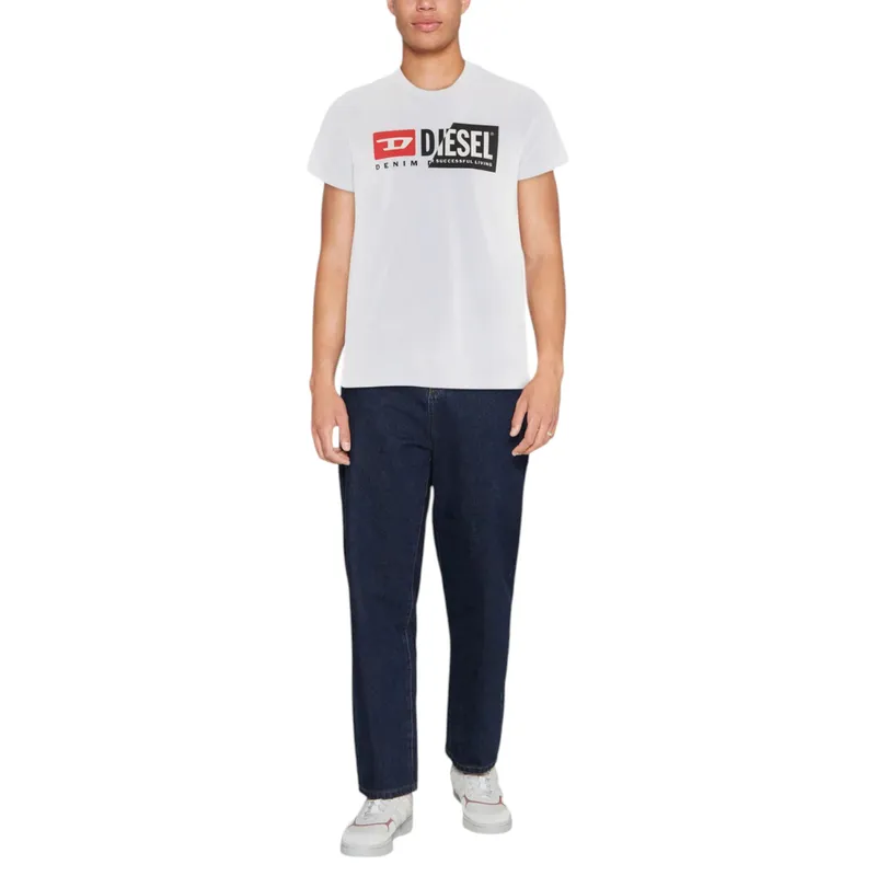 diesel t-diego-cuty logo mens t shirts white0
