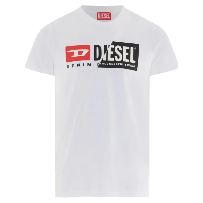 diesel t-diego-cuty logo mens t shirts white1