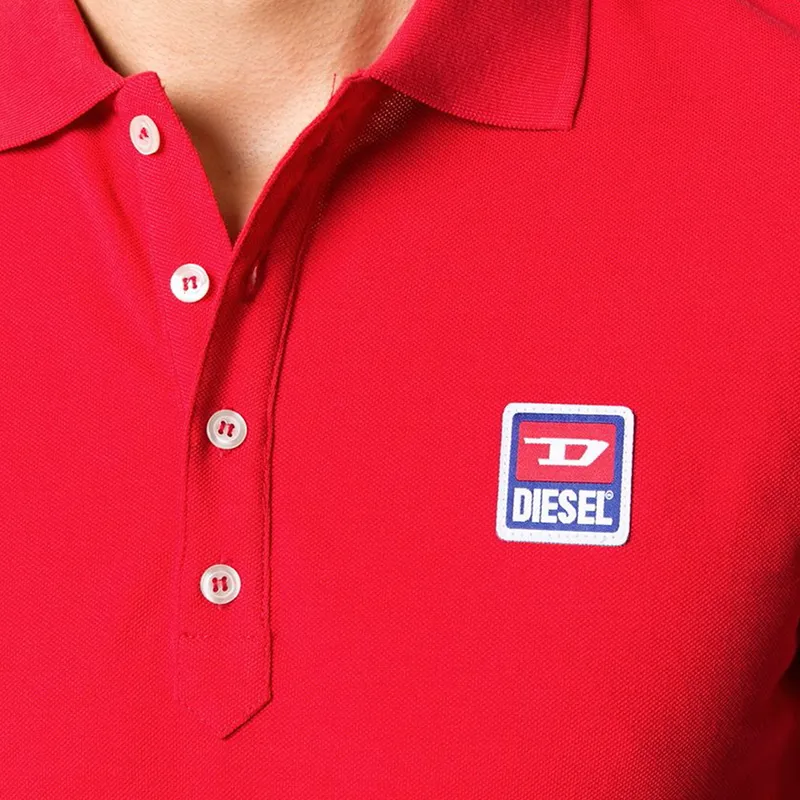 diesel t-kal-patch 00savb mens polo shirts short sleeve red0