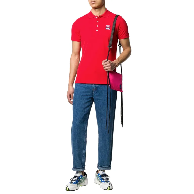 diesel t-kal-patch 00savb mens polo shirts short sleeve red1
