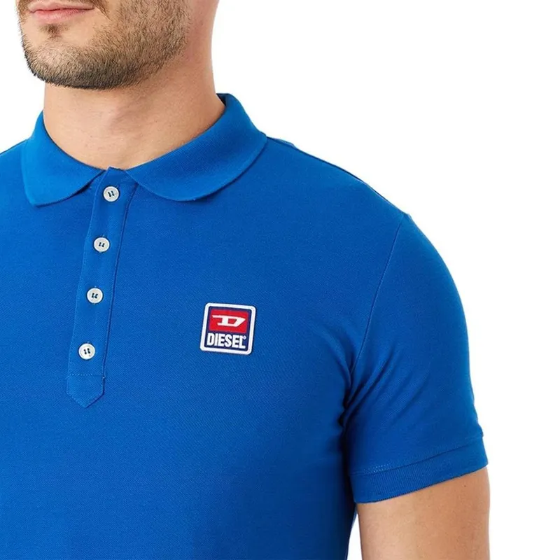 diesel t-kal-patch 00savb mens polo shirts short sleeve royal blue0