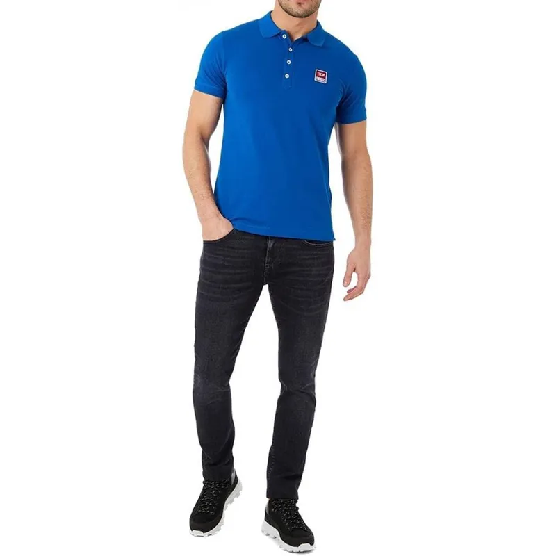 diesel t-kal-patch 00savb mens polo shirts short sleeve royal blue2