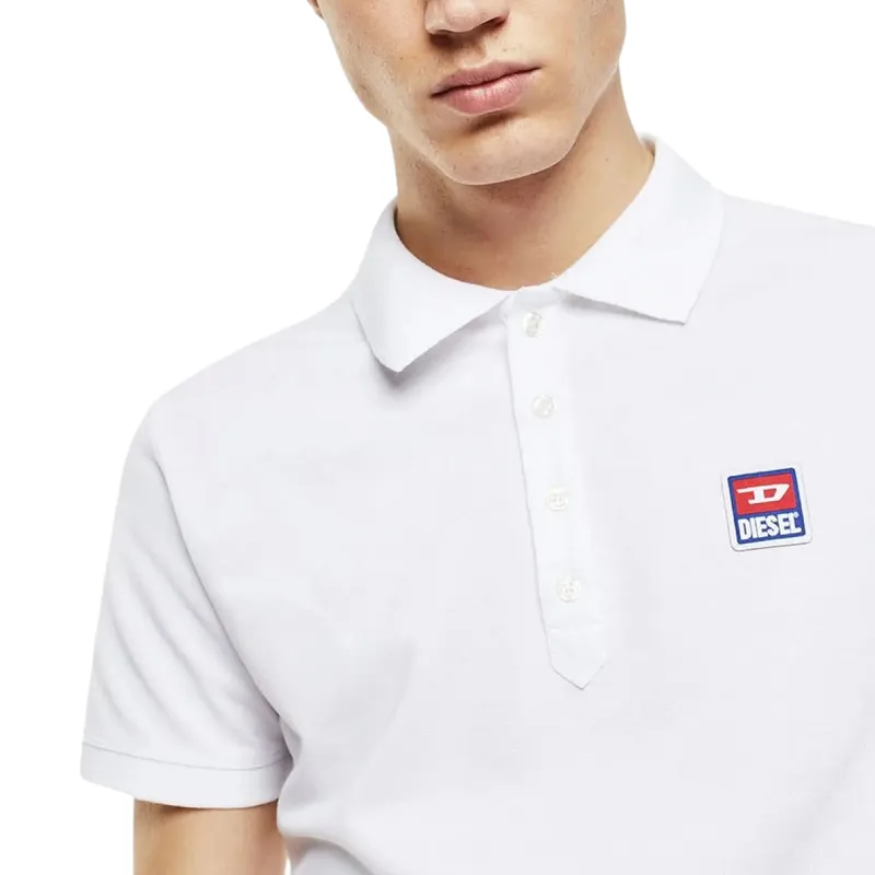 diesel t-kal-patch 00savb mens polo shirts short sleeve white0