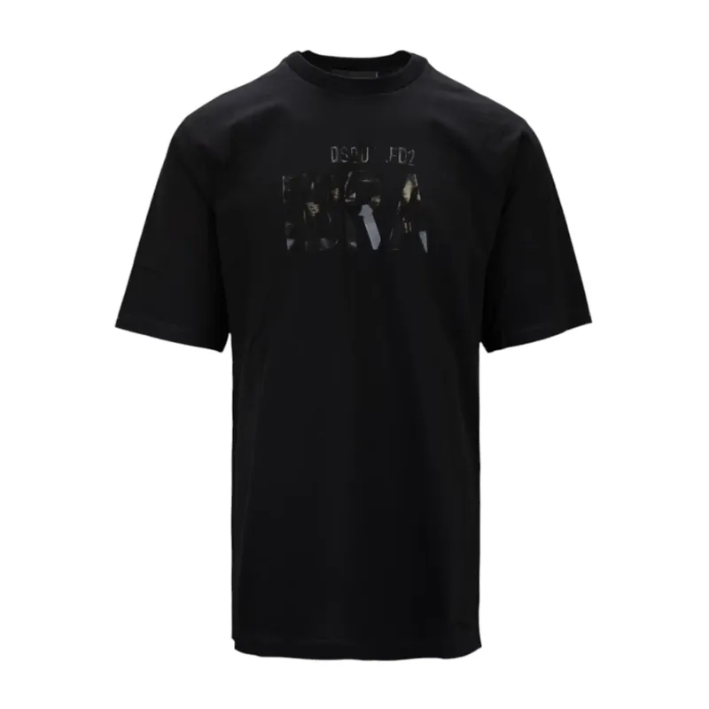 dsquared2 mens t shirts shorts sleeve crew neck graphic print casual black2