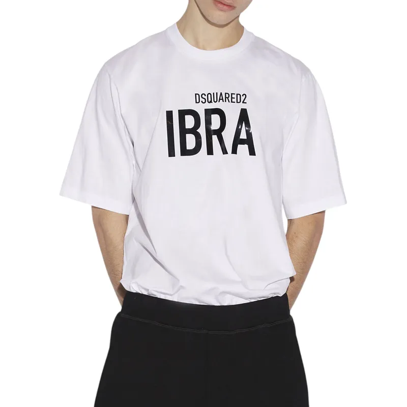 dsquared2 mens t shirts shorts sleeve crew neck graphic print casual white0