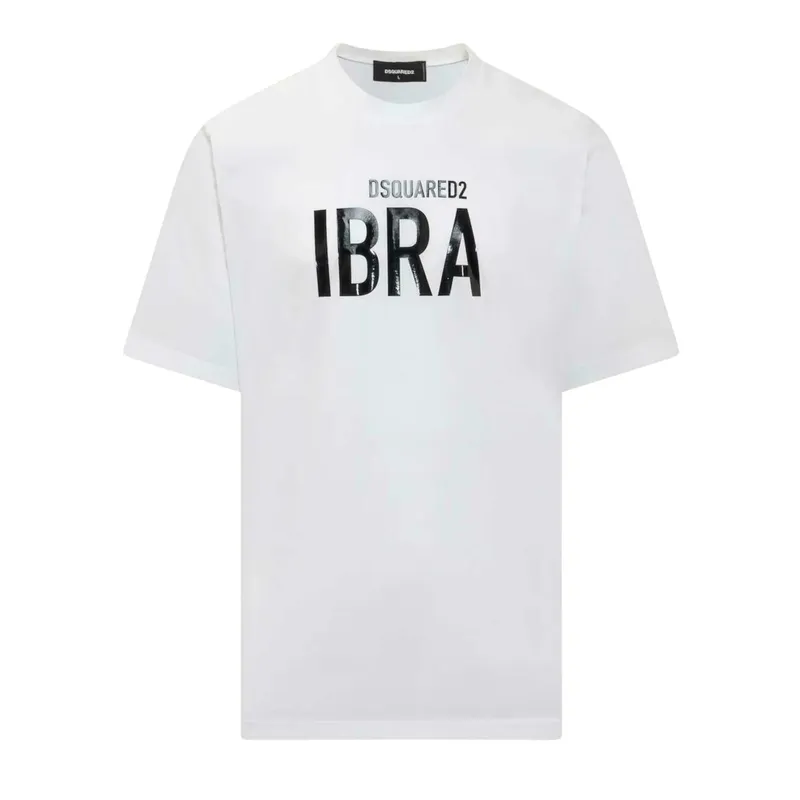 dsquared2 mens t shirts shorts sleeve crew neck graphic print casual white1