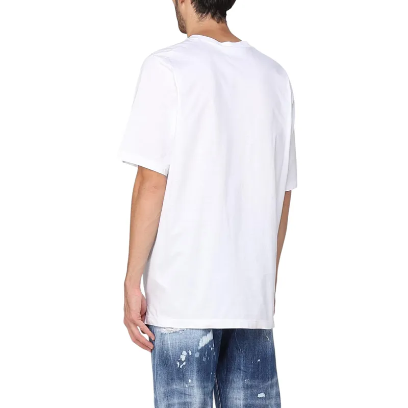 dsquared2 mens t shirts shorts sleeve crew neck graphic print casual white4