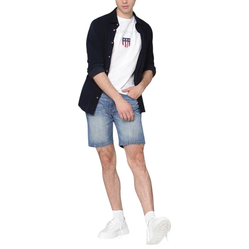 gant mens t shirt original shield crew neck pullover summer white te1