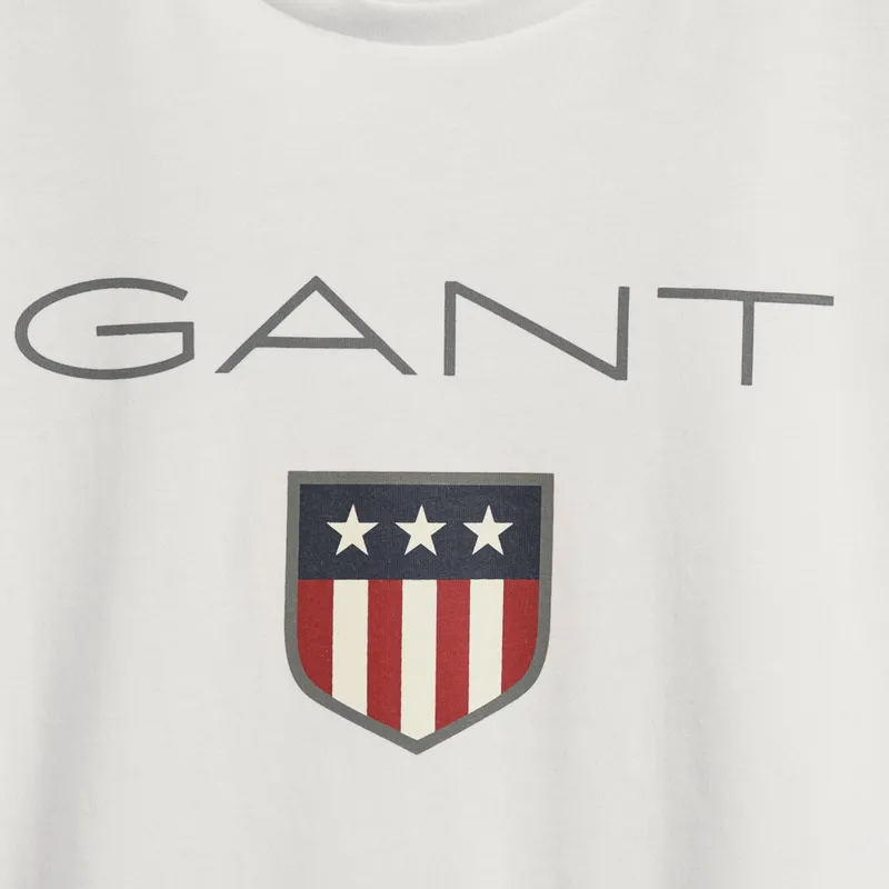 gant mens t shirt original shield crew neck pullover summer white te7