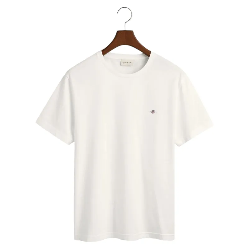 gant mens t shirts shield logo crew neck short sleeve tee white3